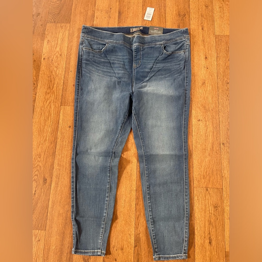 Torrid Blue Jeggings with Subtle Fading